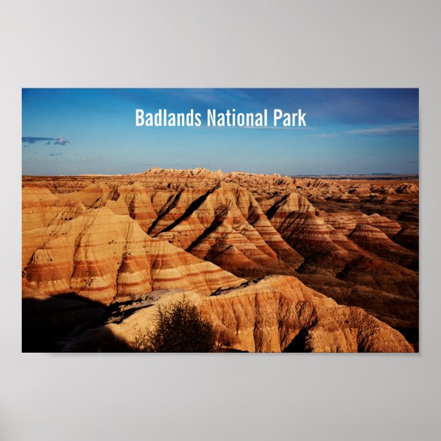 Póster Fotografía paisajística del Parque Nacional Badlan (Frente)