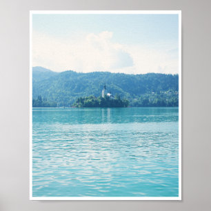 Póster Fotografía paisajística escénica del lago Bled Esl