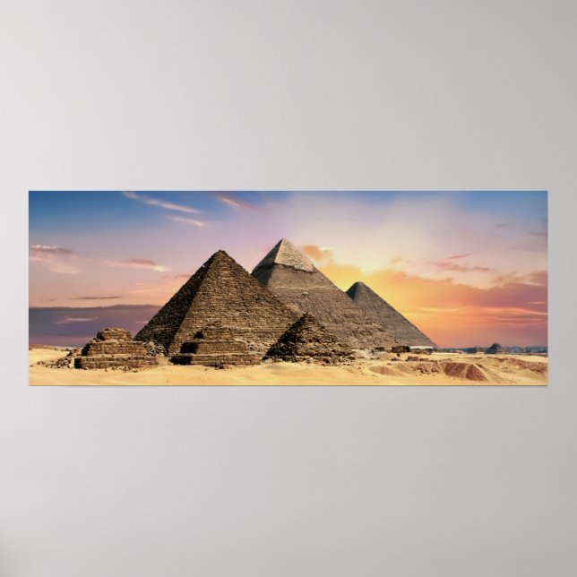 Póster Fotografía paisajística: La pirámide de Giza en Eg (Frente)