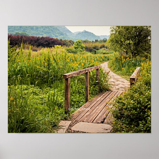 Póster Fotografía panorámica de Guizhou, China, (Frente)