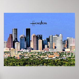 Póster Fotografía panorámica de Houston, Texas