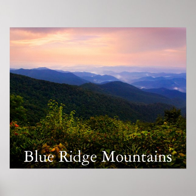 Póster Fotografía panorámica de las montañas Blue Ridge (Frente)
