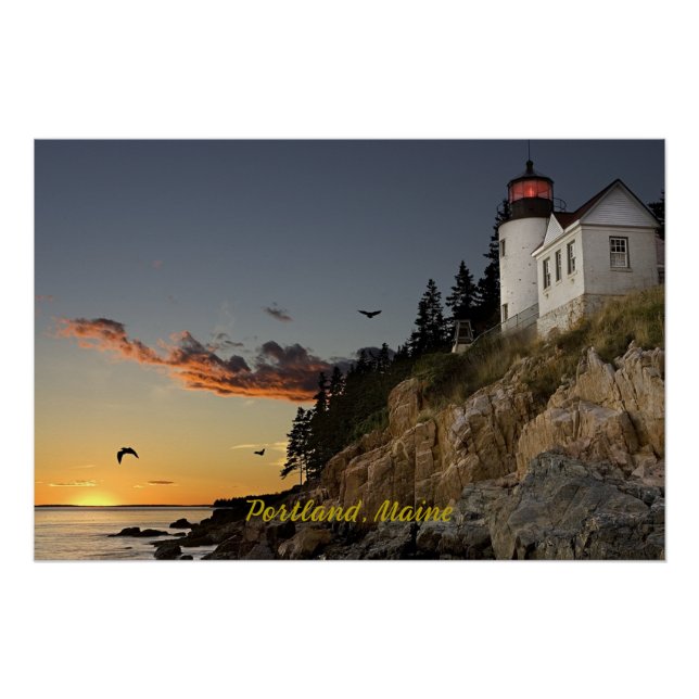 Póster Fotografía panorámica de Portland, Maine (Anverso)