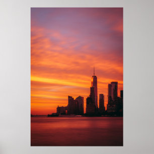 PÓSTER FOTOGRAFÍA PANORÁMICA DE SUNSET EN LA CIUDAD