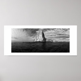 Póster Fotografía panorámica en blanco y negro de Ocean R