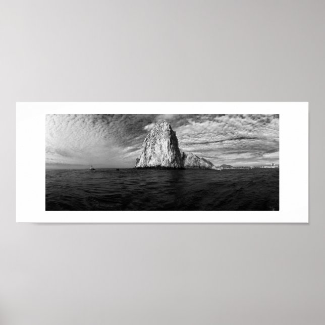 Póster Fotografía panorámica en blanco y negro de Ocean R (Frente)