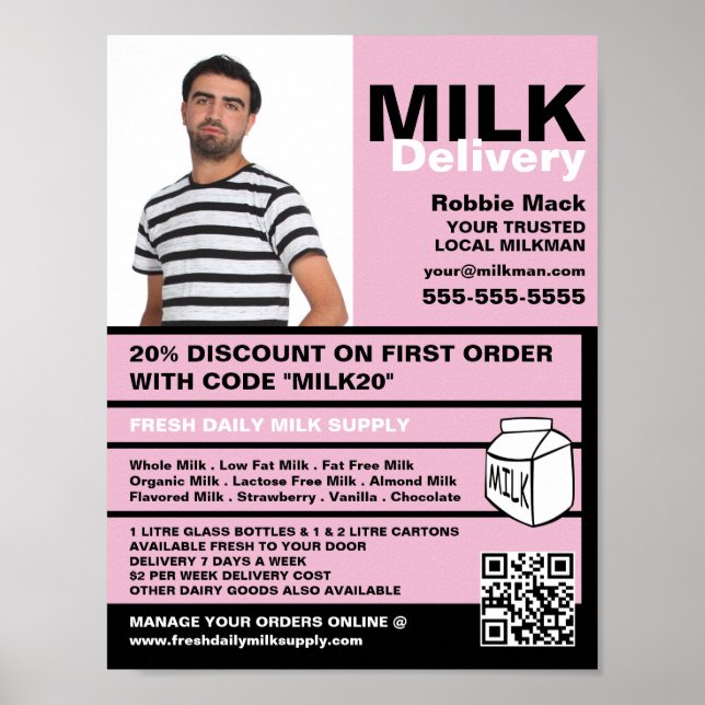 Póster Fotografía personalizada, hombre de leche/mujer (Frente)