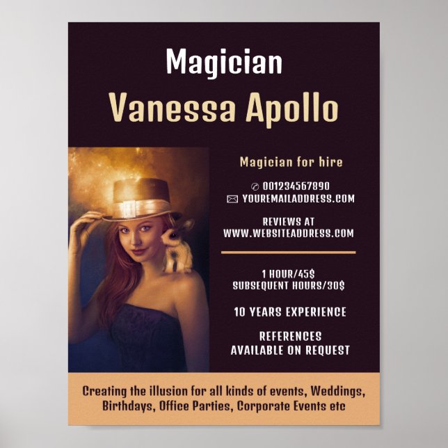 Póster Fotografía personalizada, publicidad mágica (Frente)