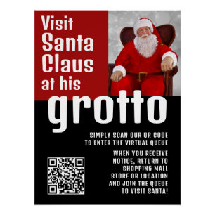 Póster Fotografía personalizada, visita Santa, cola QRCod