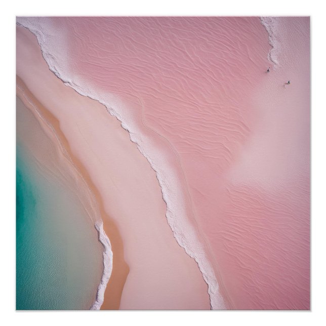 Póster Fotografía Playa Estética Sunset Pink Neutral (Anverso)