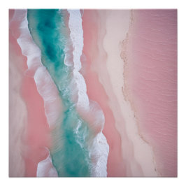 Póster Fotografía Playa Estética Sunset Pink Neutral