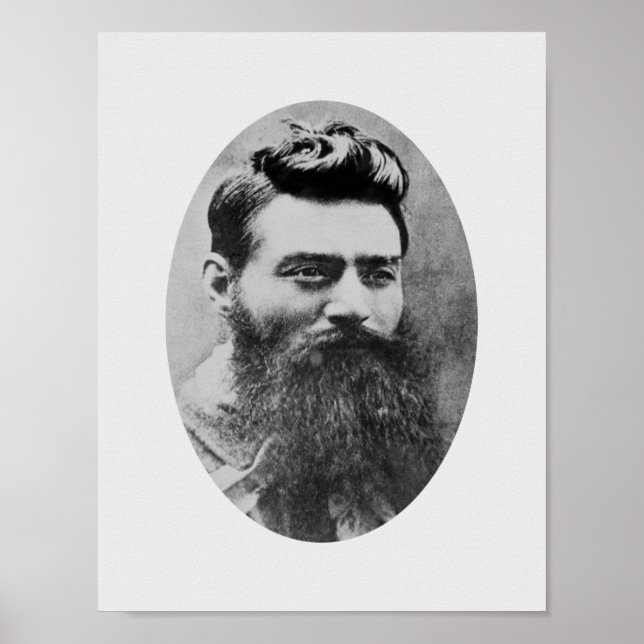 Póster Fotografía policial de Ned Kelly - 1880 (Frente)