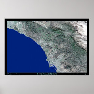 Póster Fotografía por poster satelital de San Diego, Cali