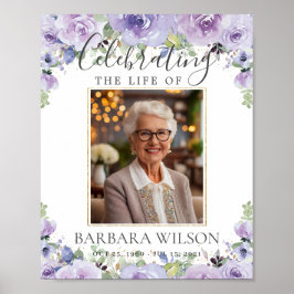 Póster Fotografía púrpura Lilac Floral Foto Funeral Digit