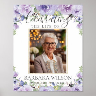 Póster Fotografía púrpura Lilac Floral Foto Funeral Digit