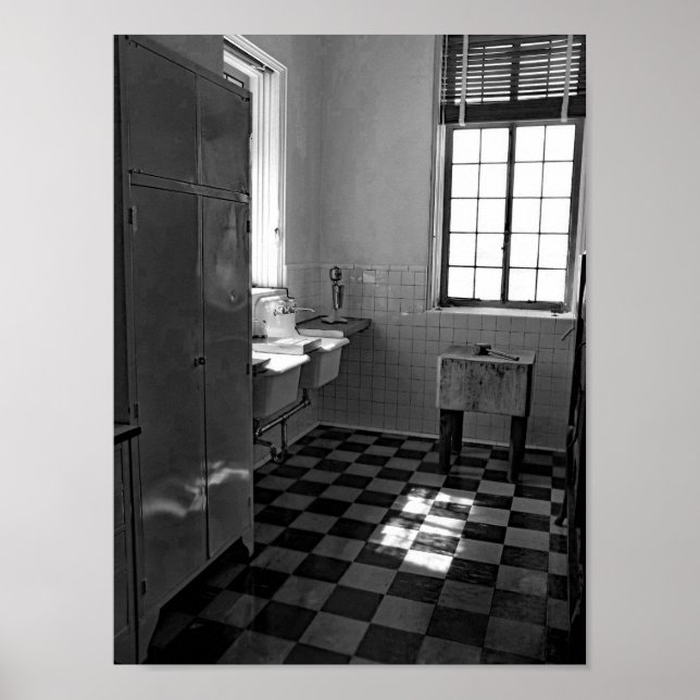 Póster Fotografía Retro De Cocina Blanca Y Negra (Frente)