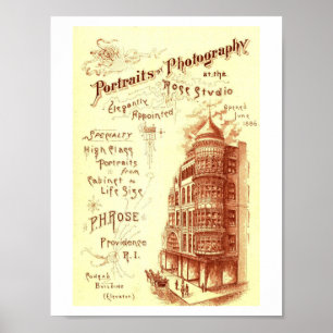 Póster Fotografía Rosa, Providence RI Vintage