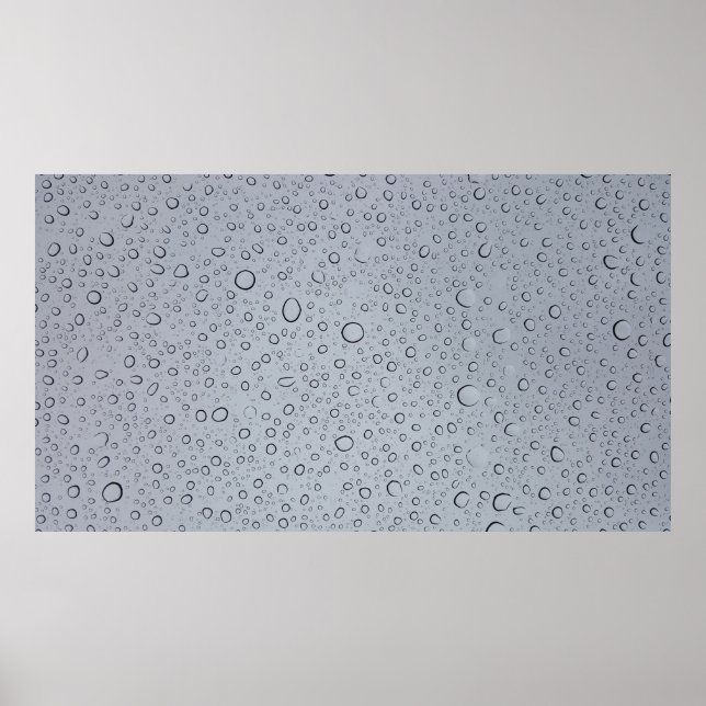 Póster Fotografía selectiva de las gotas de agua (Frente)
