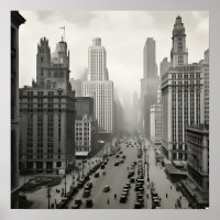 Fotografía sepia de Chicago en los años 20