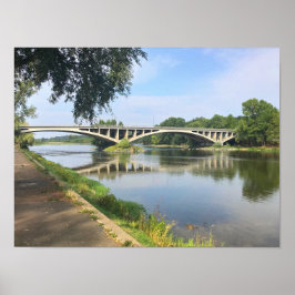 Póster Fotografiar el puente del río Loira en Tours Franc