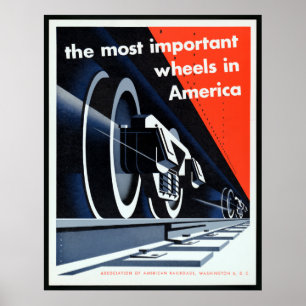 Póster Fotografías antiguas sobre estética en el tren