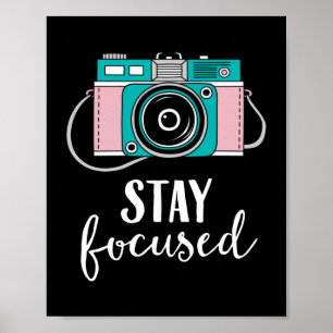 Póster Fotógrafo de cámara Vintage enfocado