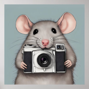 Póster Fotógrafo de Cute Rat
