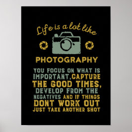 Póster Fotógrafo inspirador desarrollado desde negativo