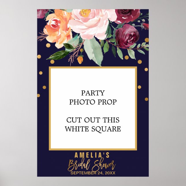 Póster Fotograma de captura de fotos de ducha de novia fl (Frente)