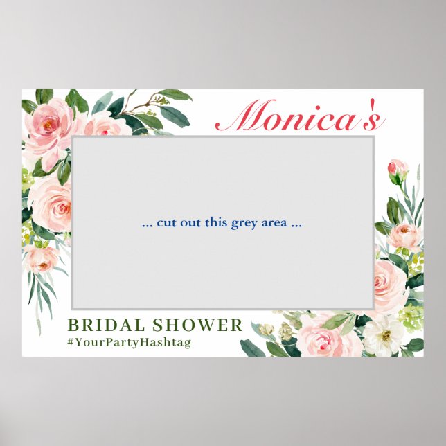 Póster Fotograma fotográfico de la ducha de novia Rubor P (Frente)