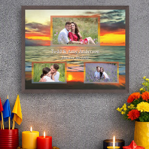Póster Fotomontaje de boda personalizado Puesta de sol 17