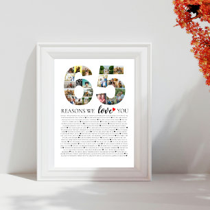 Póster fotomontaje para 65 razones por las que te amamos