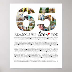 Póster fotomontaje para 65 razones por las que te amamos