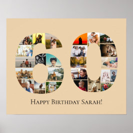 Póster Fotomontaje personalizado para el 60 cumpleaños o 