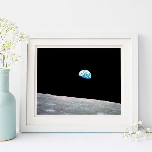 Póster Fotomontaje vintage Earthrise 10x8