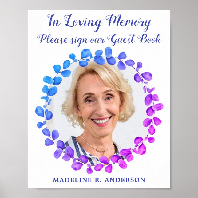 Póster Fotos botánicas modernas conmemorativas del funera (Frente)