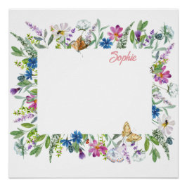 Póster Fotos de borde de flores silvestres