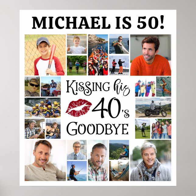 Póster Fotos de cumpleaños 24 besando su década hasta el  (Frente)