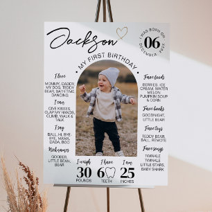 Póster Fotos de cumpleaños Minimalista moderno