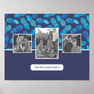 Póster Fotos de familia azules de las piñas el   del