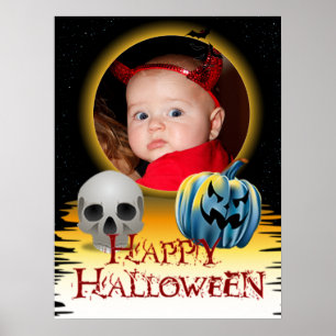 Póster Fotos de Halloween: Calavera del marco y Jack o' L