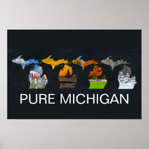 Póster Fotos de las Cuatro Estaciones de Pure Michigan