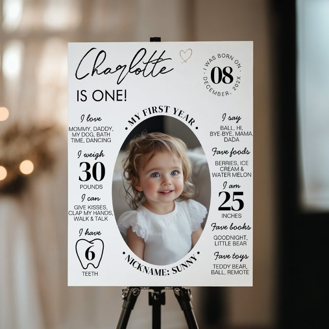 Póster Fotos de primer año Minimalista moderno (Subido por el creador)