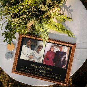 Póster Fotos del aniversario de oro y ahora