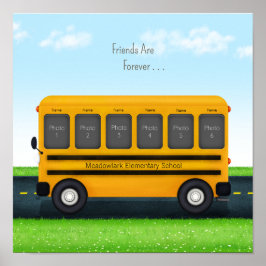 Póster Fotos del autobús escolar personalizado de 6 amigo