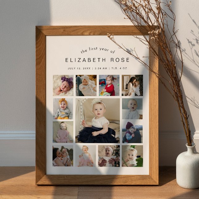 Póster Fotos del bebé del primer cumpleaños de HARLOW 18x (Subido por el creador)