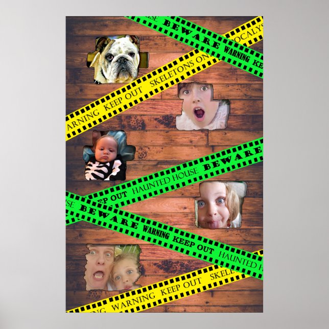 Póster Fotos familiares de fantasía Cinta de advertencia  (Frente)