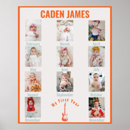 Póster Fotos mensuales del primer cumpleaños de Rockstar