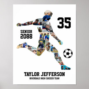 Póster Fotos personalizadas de equipo de fútbol para coll