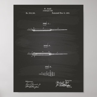 Póster Fountain Pen 1893 Patent Art Chalkboard